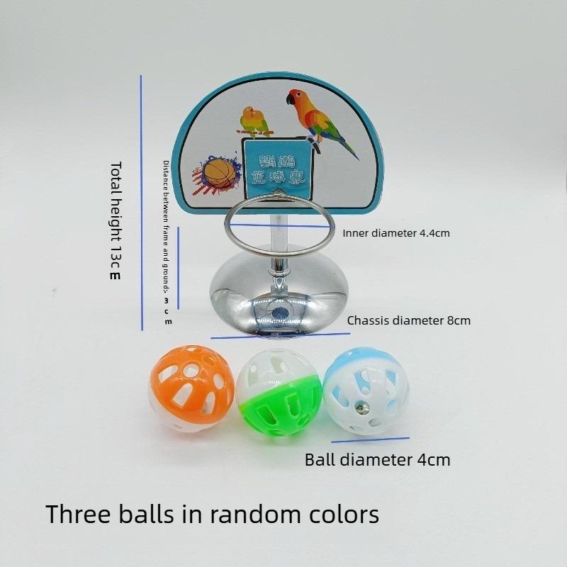 Parrot Basketball Hoop Interactive Intelligence Toy Skill Training Prop Metal Basketball Stand for Cockatiel Monk Peony Parrot