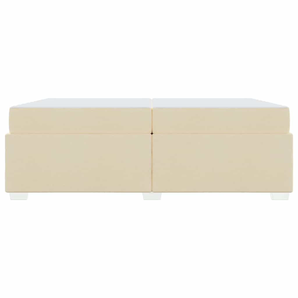 Bed Frame with Mattress Cream 200 x 200 cm Fabric