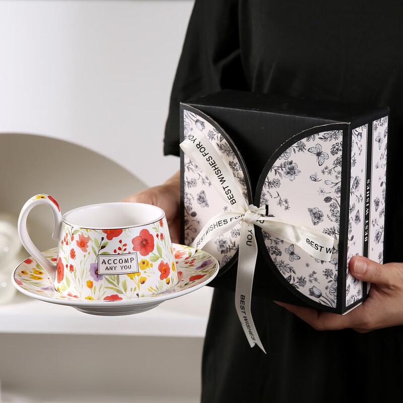 Hongyuetang Retro Keramik Kaffeetasse & Untertasse Set