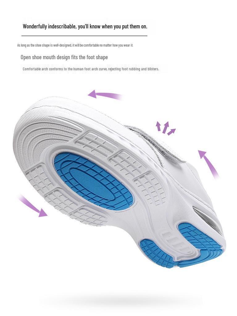 Women's Summer Leather Thick & Soft Sole Breathable Medical Work Shoes