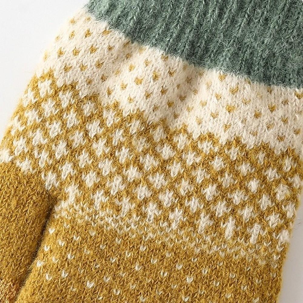 Thickened Touch Screen Gloves Windproof Wool Gloves Fashion Winter Knitted Gloves for Men Women