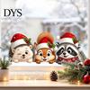 Waterproof Glass Decals Christmas Window Stickers, Static Cling Santa Claus Snowman Reindeer Decals, Easy Apply Stickers Holiday Clings for