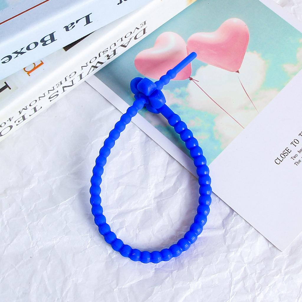 DIY Jewelry Key Chain Self-Locking Lanyard Strap Candy-Colored Little Flower Silicone Rope 25cm Dress Tags Rope