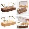 Multiple Styles Business Card Holder Metal Wood Combined Desk Card Display Rack  Reception