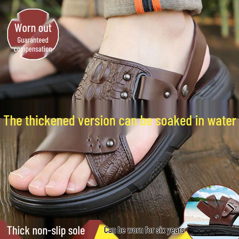 Herren Dual-Use Zehensandalen mit geschlossener Zehe: Rutschfest, Atmungsaktiv, Weiche Sohle, Langlebige Sommer-Strandschuhe