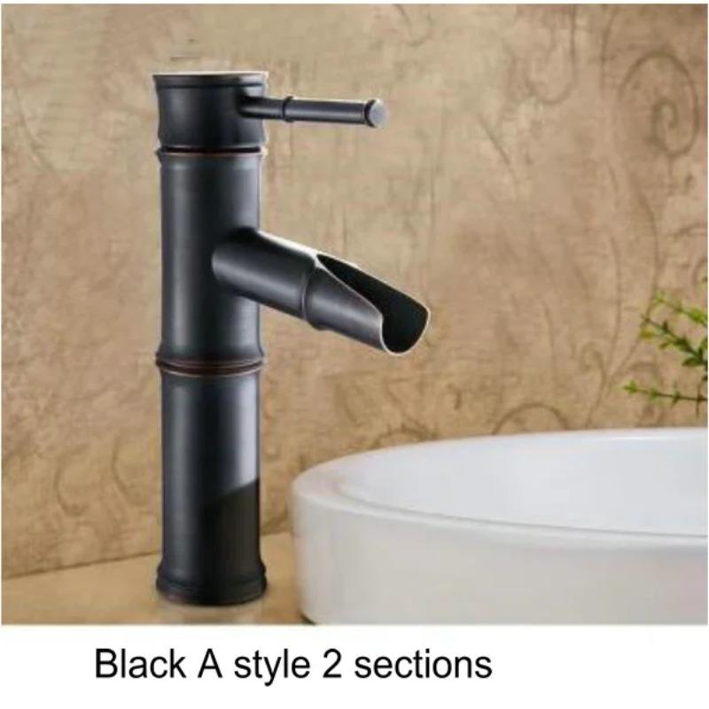 Antique Brass Bronze Black Finish Bathroom Basin Hot&Cold Mixer Tap High Quality Waterfall Faucet