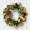 Artificial Wreath LED Light up Christmas Wreath with Pinecone for Front Door Window Yard Garden Christmas Decorations