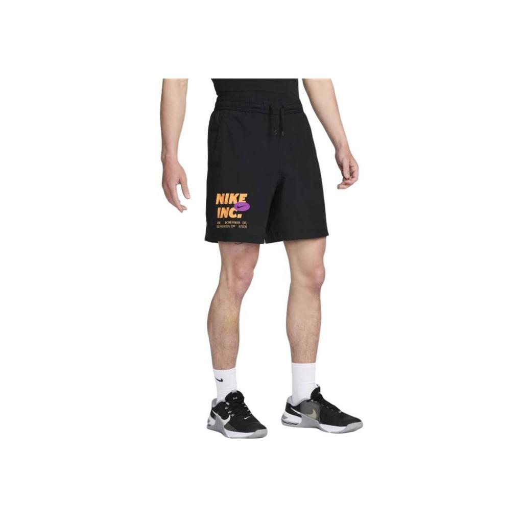 Nike Letter Lace-Up Mid-Waist Loose Casual Shorts Men shorts Black FN3993-010