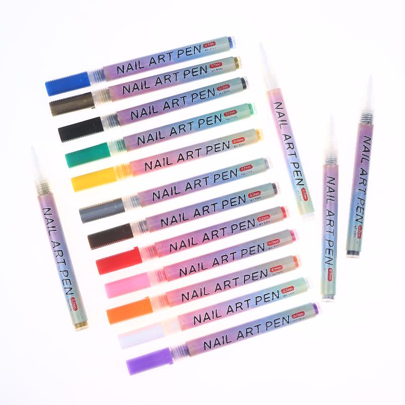 4/12 Stück/Set Bunter Nail Art Graffiti Stift Wasserdicht DIY 3D Nail Art Zeichenstift Abstrakte Linien Feine Malwerkzeuge