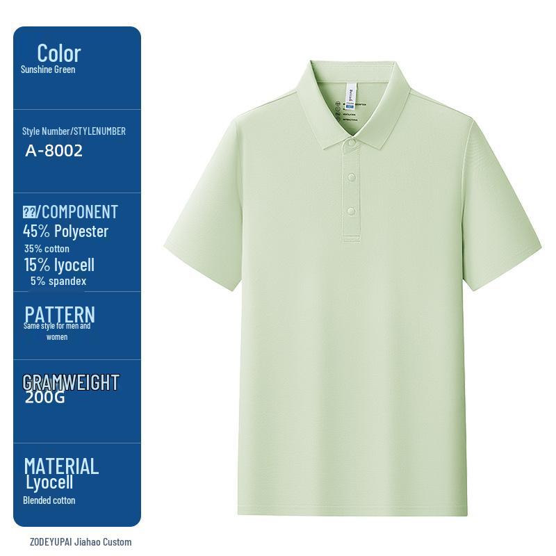 Premium Lyocell Fabric Breathable Polo Shirt with Custom Embroidery