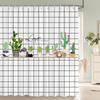 Tropical Plant Cactus Shower Curtain 180Cm *180Cm With Hooks, Floral Waterproof Shower Curtain, Shower Curtains For Bathroom