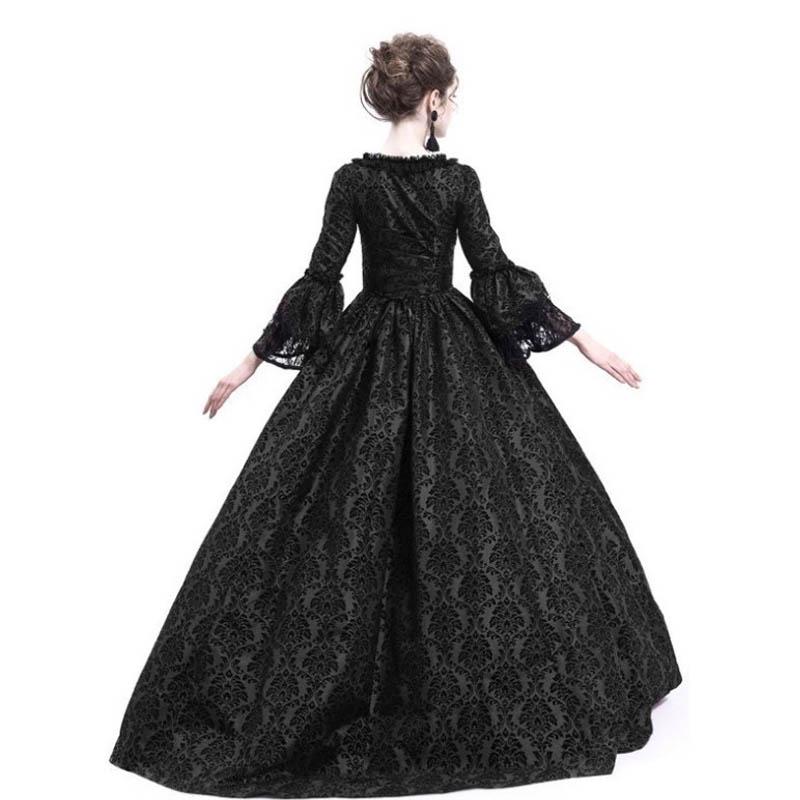 Vintage Medieval Women Slim Renaissance Costume Hollow Out Ball Gowns Queen Dresses Plus Size S-XXXL
