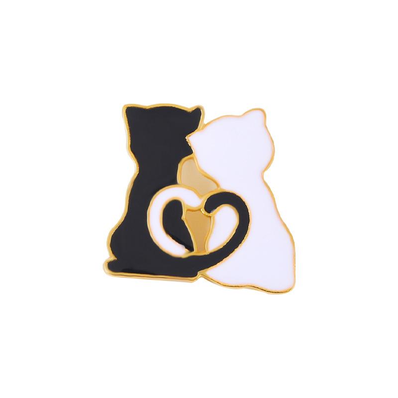 

Animal Couple Unique Cat Enamel Lapel Pin Stylish Brooch For Fashionable Lovers Cat XZ5895