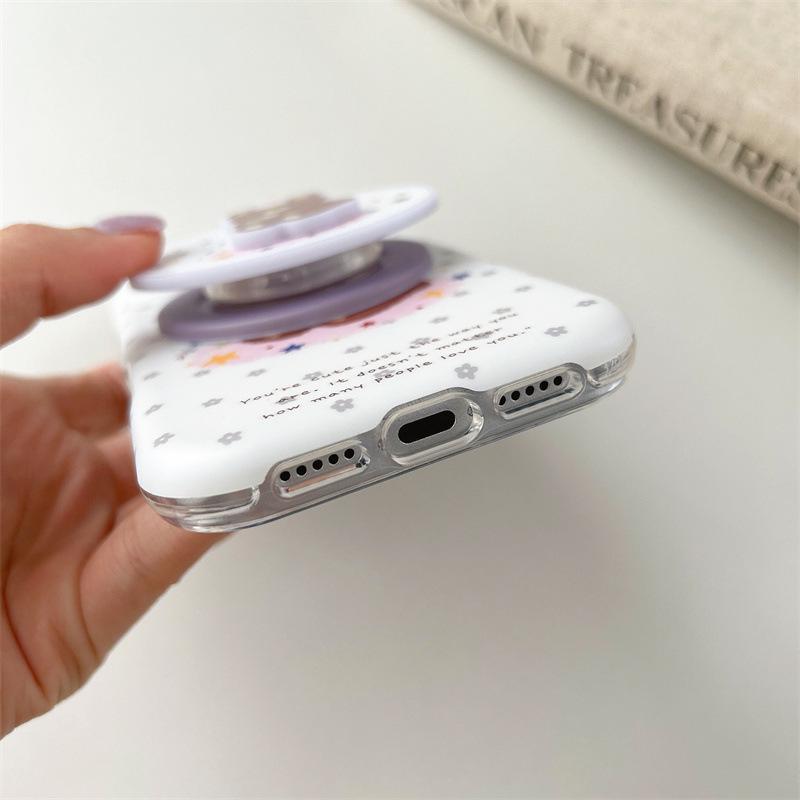 Full Screen Floral Bear Magnetic Case for iPhone 17/16 Pro Max/15 Pro