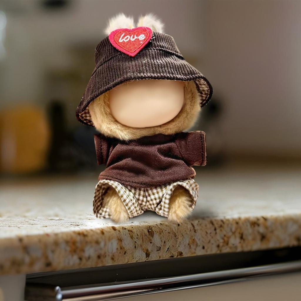 Doll Clothes Set 17cm Doll Accessories Love Heart Top Scarf Hat No Dolls