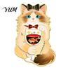 Cat Lover Brooch Cartoon Red Wine Brooch, Enamel Kitten Lapel Lightweight Metal Pin Pin, Jackets Backpacks Clothes Decorative Accessory for Women Men