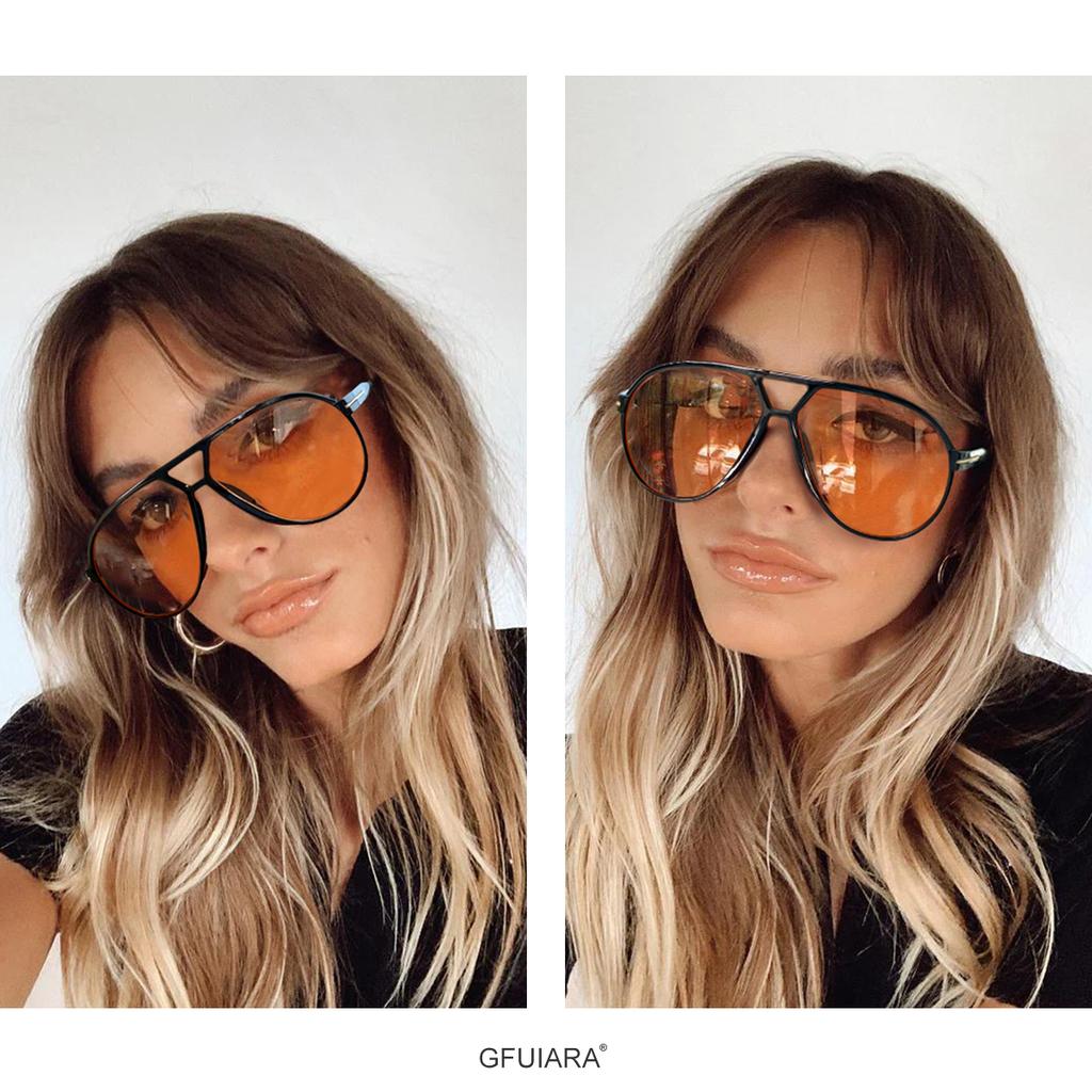 Übergroße Pilotensonnenbrille für Damen Herren Retro 70er Schild Sonnenbrille UV400 Schutz