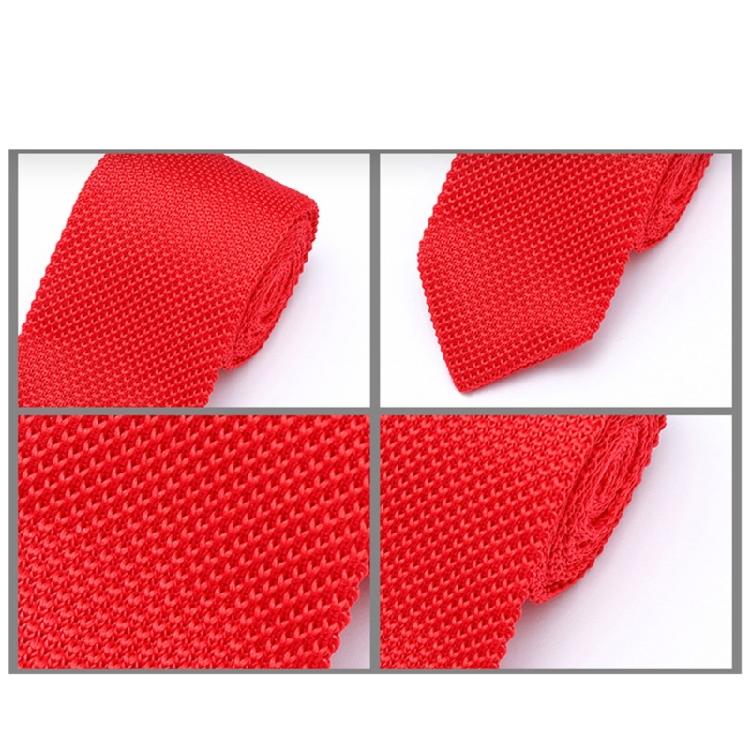 Solid Color Necktie Flexible Knitted Tie Easy Maintenances Polyester Fabric Neckwear for Work Holiday Formal Event