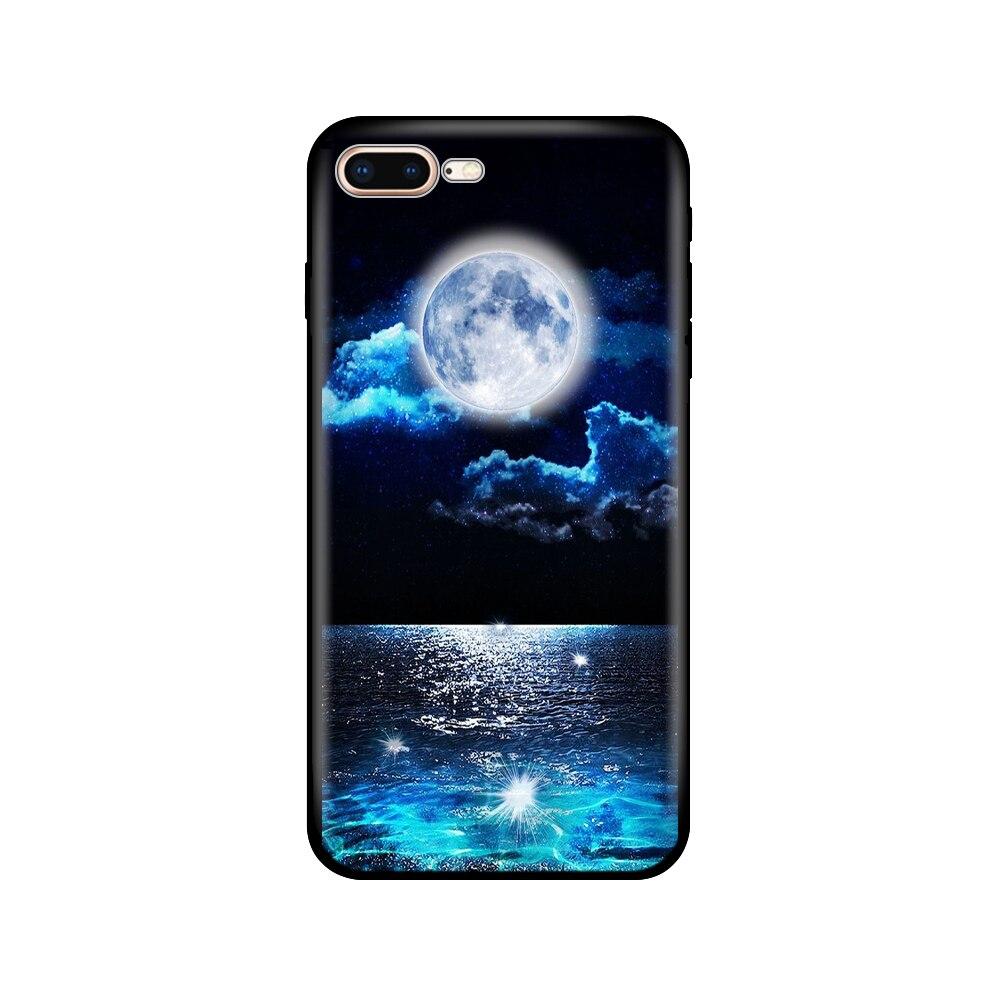 For Iphone 7 8 Case Silicon Soft Tpu Shell Cover For Apple iPhone 7 8 Plus Bag Funda Coque Etui Bumper Paiting Black Tpu Case