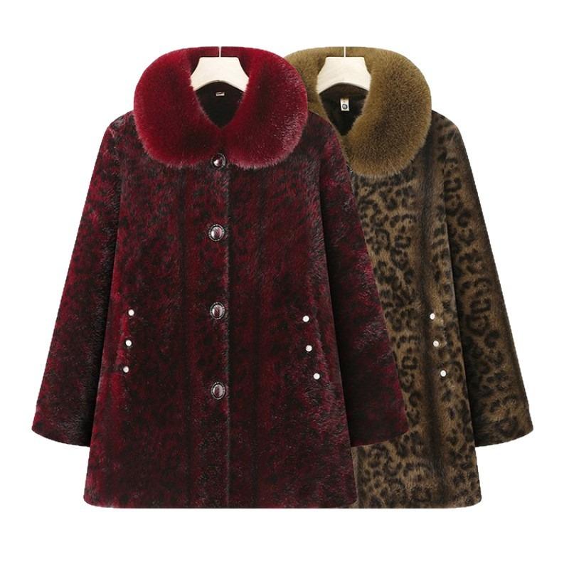 Middle-aged winter winter clothing mother warm grandma coat mink jacket piled thickened women's cotton-padded clothes women's