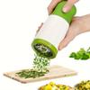 1pc Manual Hand-Powered Spice Mill & Herb Chopper - Multi-Functional Vegetable Julienne Slicer, Cilantro Mincer with Ergonomic Green Plastic Design