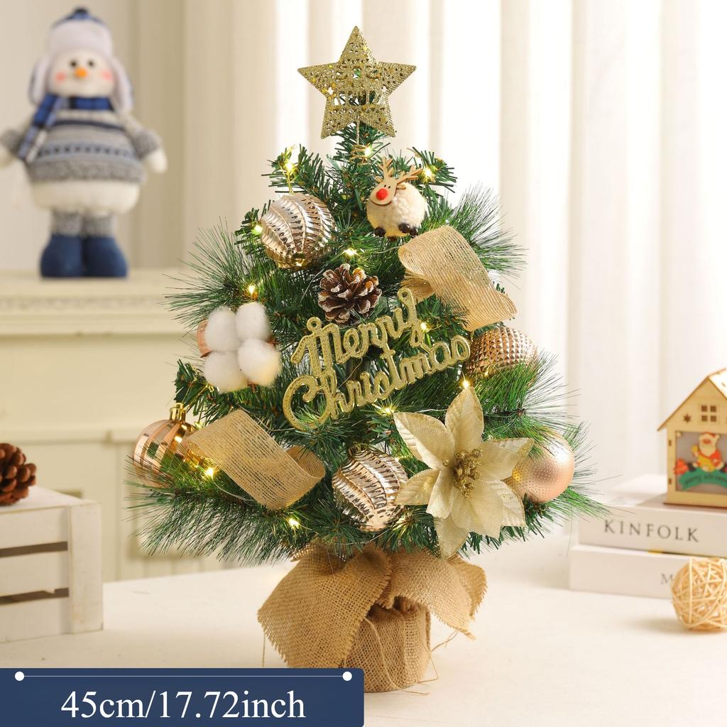Christmas Decoration Desktop Christmas Tree Home 45CM60CM Ornament Mini Plush Tree Simulation Tree Package