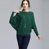 Neuer Damen Fledermausärmel Gestrickter Pullover Damen Oberteil Locker und Eng Große Größe Rundhals Langarm Pullover Damen