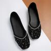 Fashion Shiny Crystal Flats Shoes Summer Solid Color Women's Round Toe Fashion Slippers Outdoor Sling-Heel Women's Slipper Large Size 43