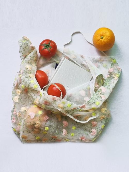 De La Lune Flower Embroidered Shopper Bag