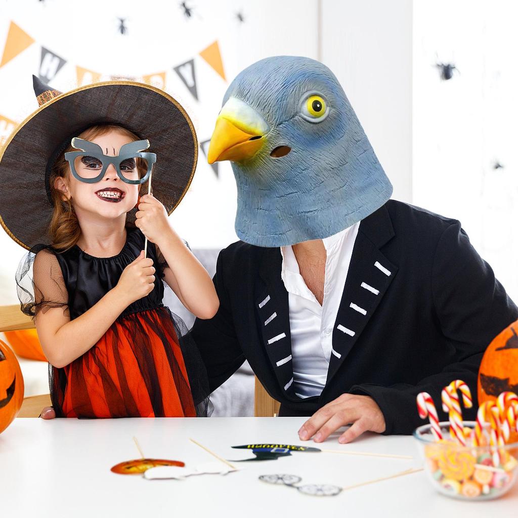 Halloween Pigeons Mask Latex Bird Headgear Halloween Fancy Dress Cosplay Costume Animal Head Cover Party Props For Party Cosplay