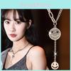 Stilvolle Koreanische Vielseitige Herbst Winter Smiley Gesicht Halskette Für Frauen Aus Titanstahl