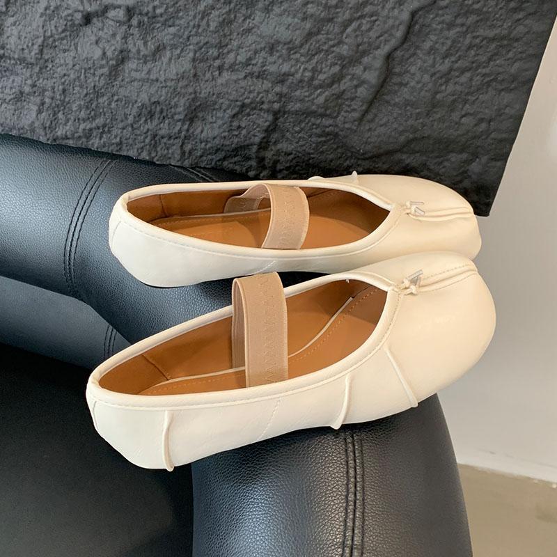 Fashion Fashion Elastic Band Women Ballet Flats Shoes Shallow Female Soft Footwear Strange Toe Ladies Flats Mary Janes Lolita Shoes