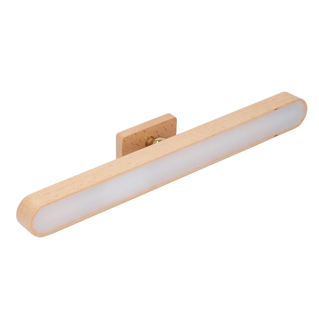 Wooden Vanity Light with 360 Degree Rotation and Touch Dimmable USB