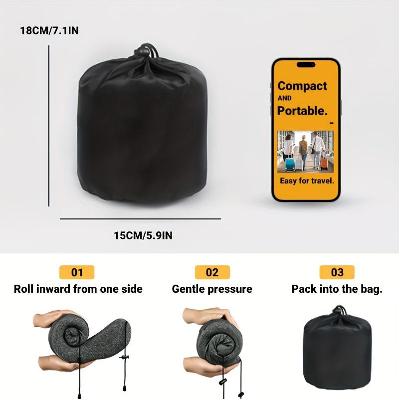 1pc Travel Pillow With Hood 5.5in X 10.6in Comfort Neck Support Memory Foam U-Shaped Pillow Large Blackout Hood For Restful Sleep