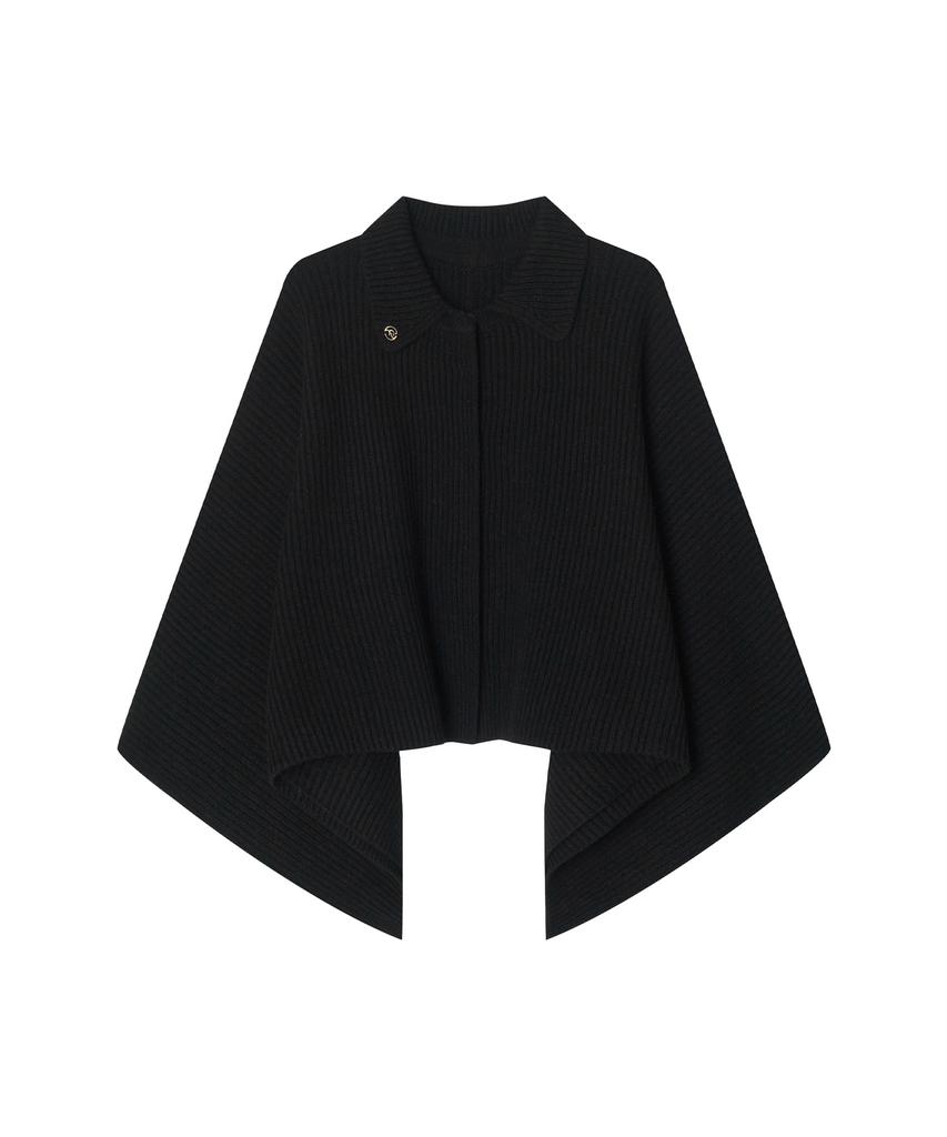 Meibeoyu Roddie Cape Knit Jacket _ Black