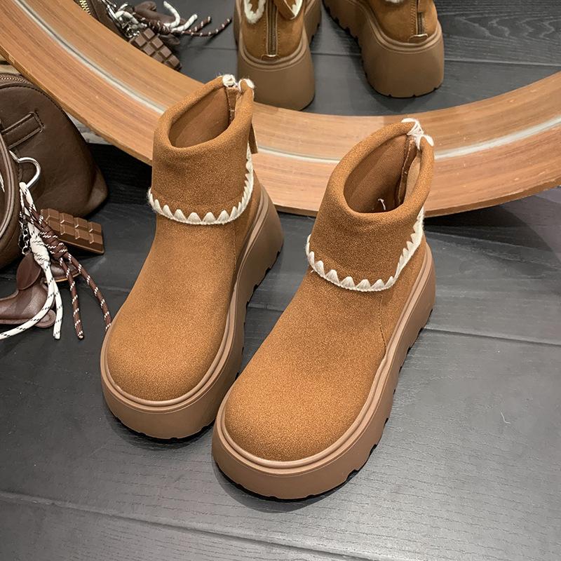 

Ретро ощущение высокого класса маленькие на толстой подошве увеличивающие рост ботинки Мартина женские 2025 новые осенние тонкие белые короткие ботинки 40 верблюд