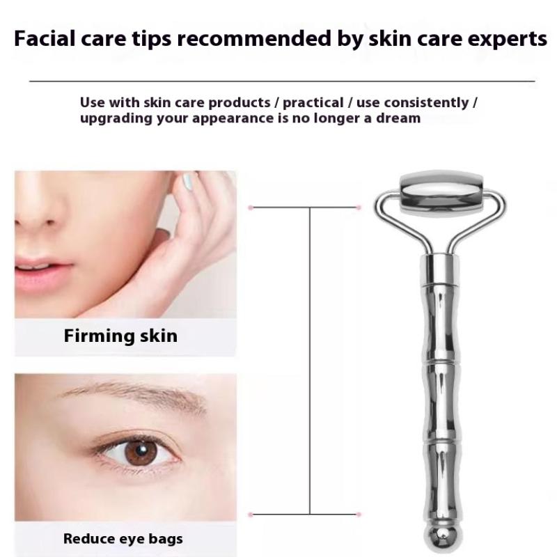 Facial Roller Gua Sha Beauty Face Neck Massage Tool Stainless Steel Skin Tightening Face Lifting Beauty Care Massage Roller