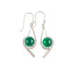 Natural Green Onyx Cab Gemstone 925 Sterling Silver Jewelry Handmade Hook Earrings 2.00" For Anniversary Gift EE-53-29