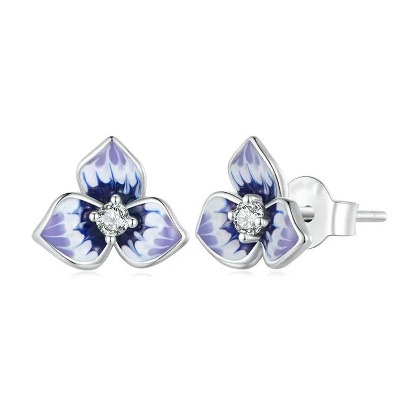 2026 New Morning Glory Dripping Oil Countryside Style Zircon Fashion and Personality Micro Inlaid Zircon Zircon Accessories