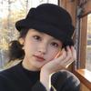 Vintage Hepburn Style Black Round Top Bucket Hat For Women