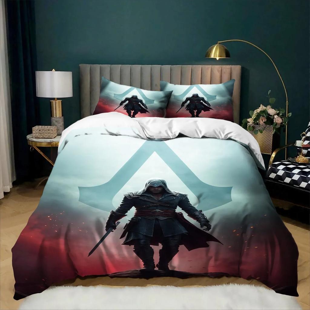 Fashion A-Assassin's C-Creed Bedding Set Duvet Cover Pillowcase Single Double King Size Game Bed Boys Teens Bedroom Decor Gift
