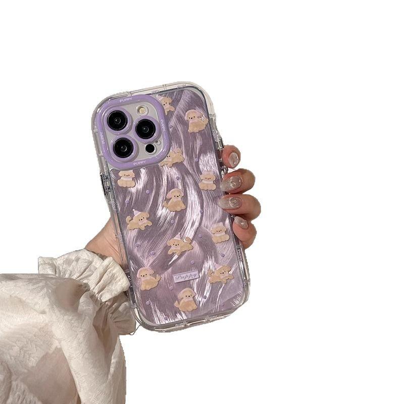 For Cute Dog for IPhone16promax for Apple 15 Mobile Phone Case 12pro Purple Max Creative for IPhone