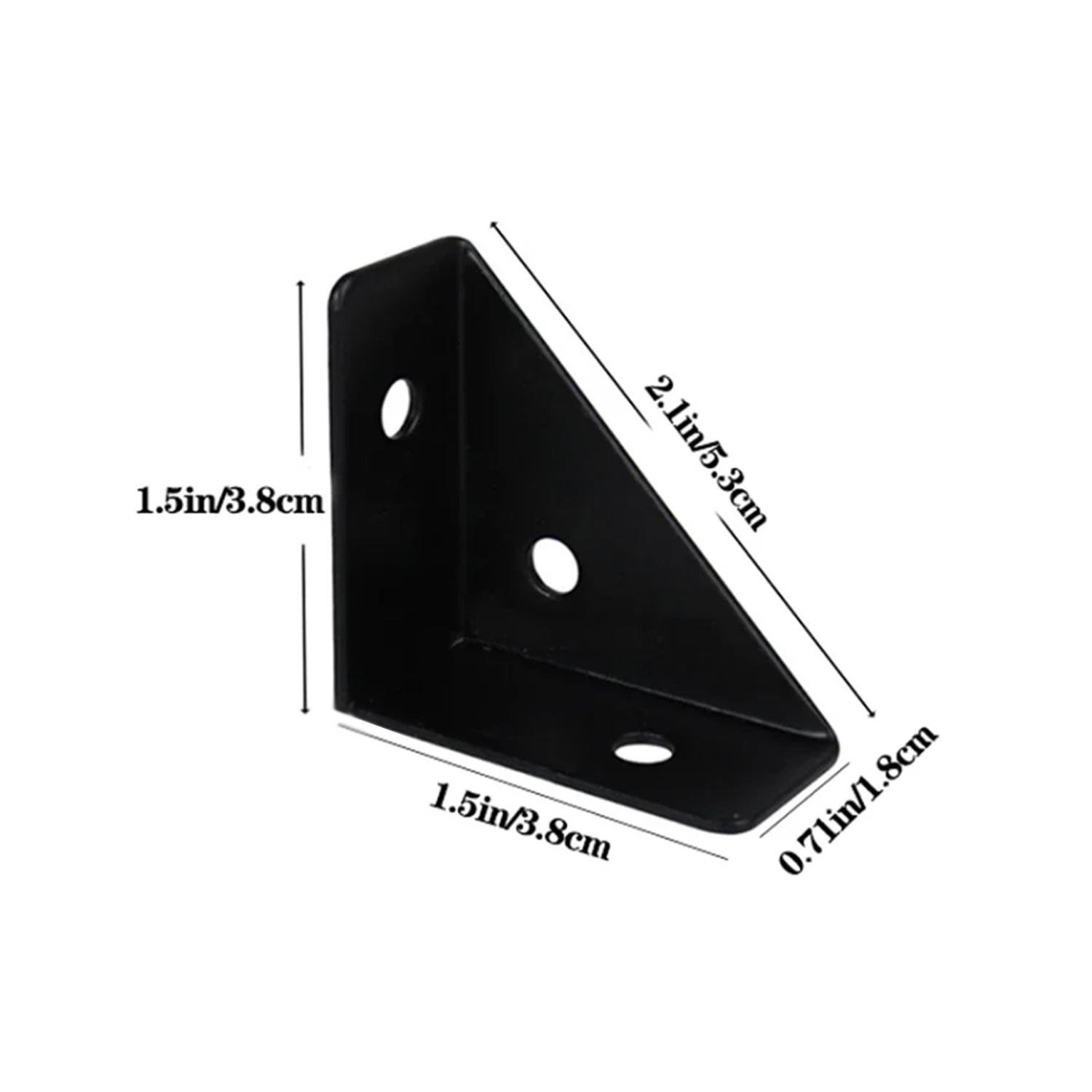 

4Pcs Bracket Corner Code Right-angled Triangle, Fixed Furniture, Useds For Cabinet And Bed Corner Support And Reinforcement Black