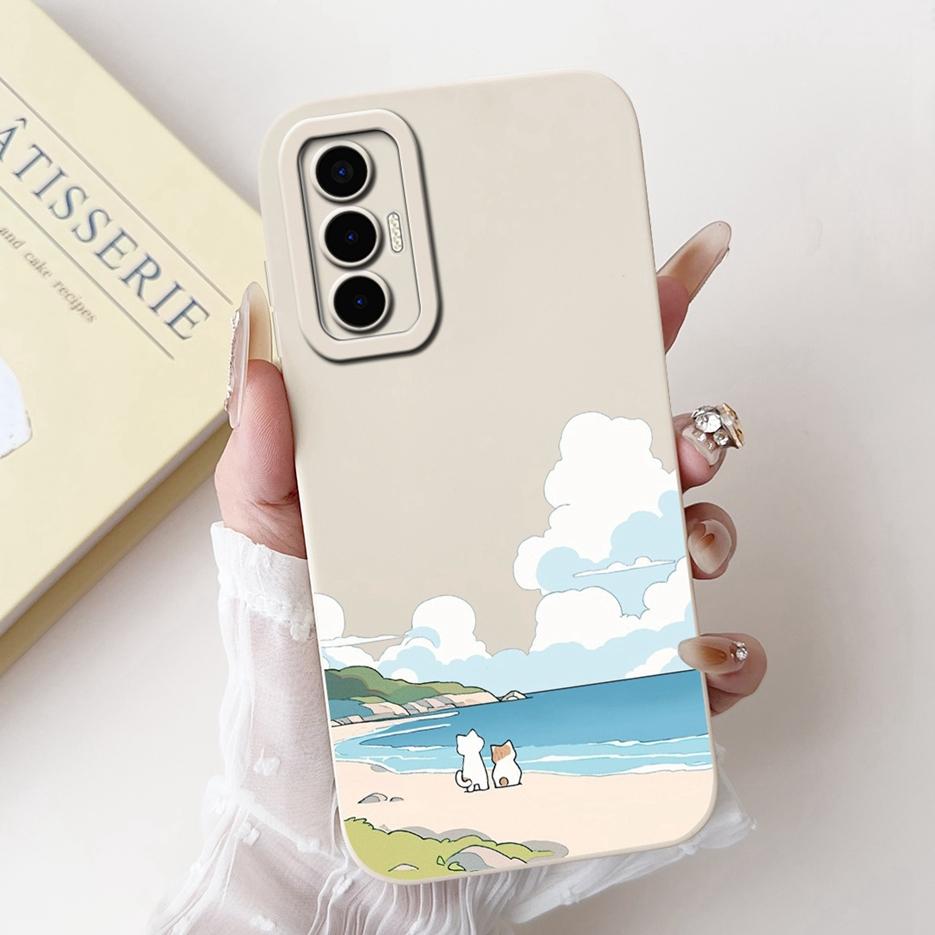 For Tecno Pova 3 Case LF7n Stylish Candy Panted Cover Shockproof Phone Case For Tecno Pova 3 Pova3 Soft Fundas 6.9'' Matte Coque