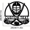 Personalized Ice Hockey Metal Wall Art, Custom Player Sign Dream Gift for Hockey Lovers