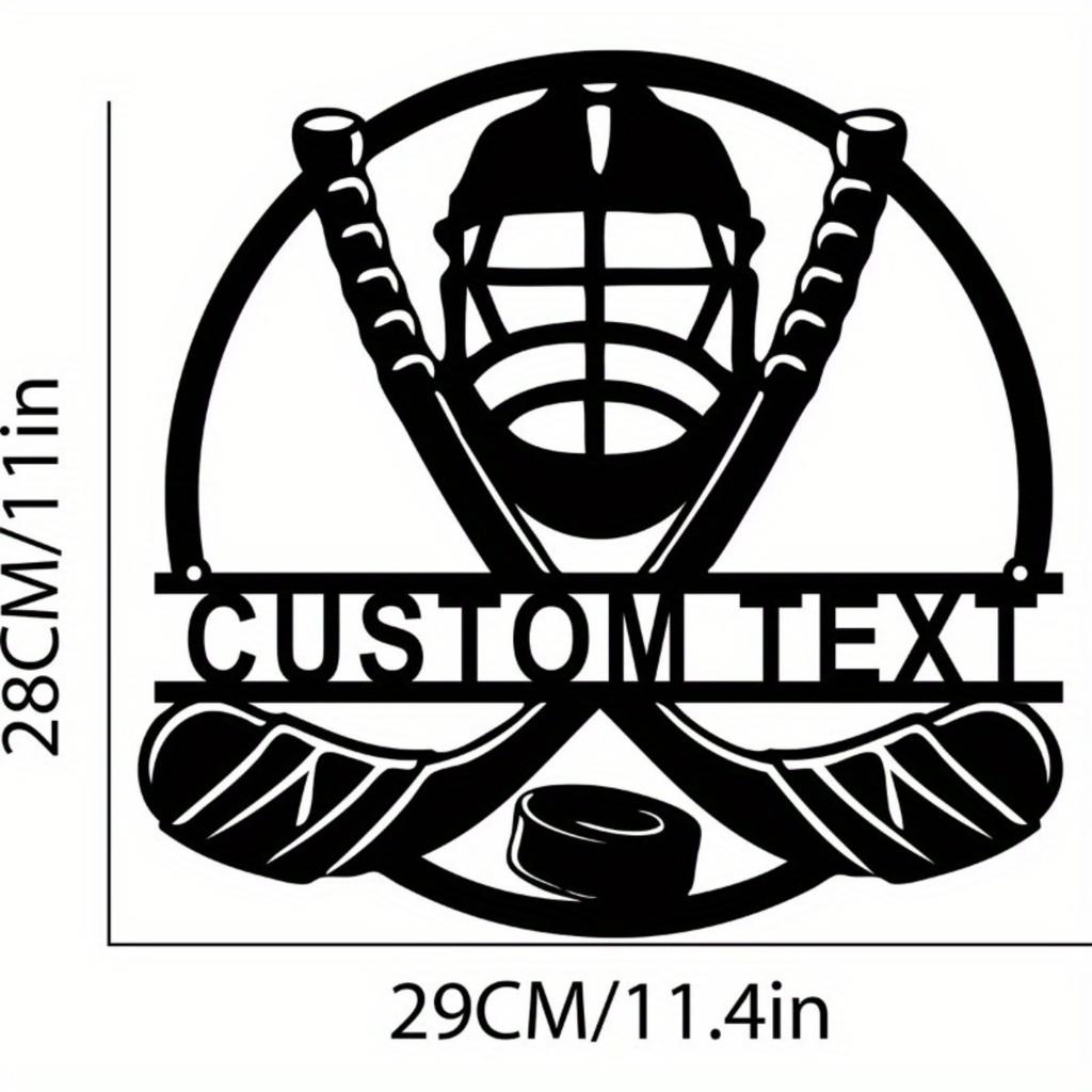 Personalized Ice Hockey Metal Wall Art, Custom Player Sign Dream Gift for Hockey Lovers