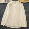 Korean Style Retro Evening Tea Embroidered Cotton Women's Shirt