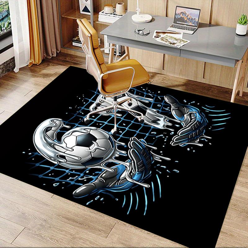Soccer Ball and Number 67 Chair Mat Office Carpet for Home Decor, Sofa Rug, Gift for Soccer Lovers, Suitable for Bedroom, Living Room, Various Rooms