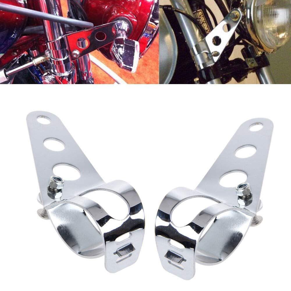 Universal 7'' Motorcycle LED Headlight Turn Signal Indicator Lamp 39-51mm Chopper Mount Bracket Clamp Holder for Harley Honda