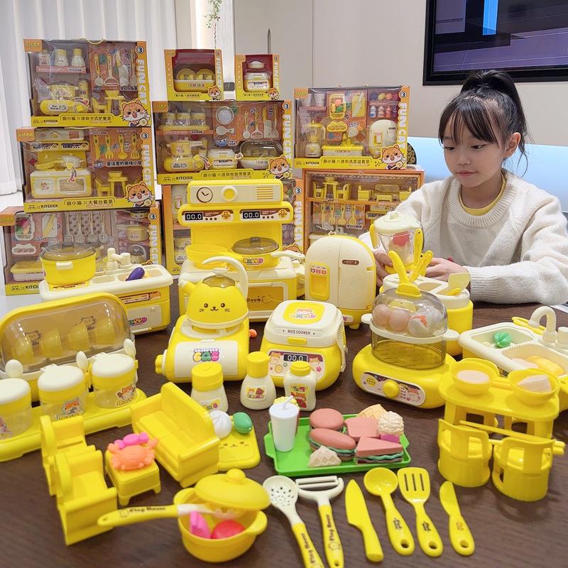 Mini Rice Cooker Play Set for Kids - Cat Design Toy
